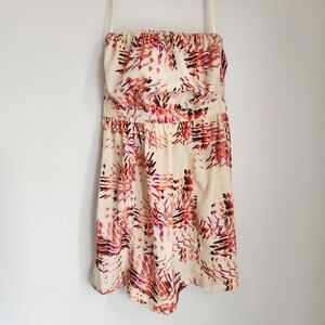 NWT Ecote Anthropologie Size S Cream Color Strapless Tie Back Dress With Pockets